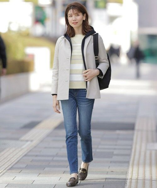 L size ONWARD(大きいサイズ) / エルサイズオンワード ニット・セーター | 【洗える】Rayon Stretch Border ニット | 詳細1