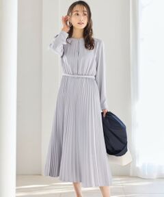 L size ONWARD(大きいサイズ) / エルサイズオンワード ロング・マキシ丈ワンピース | 【洗える】ノーブルプリーツ ワンピース