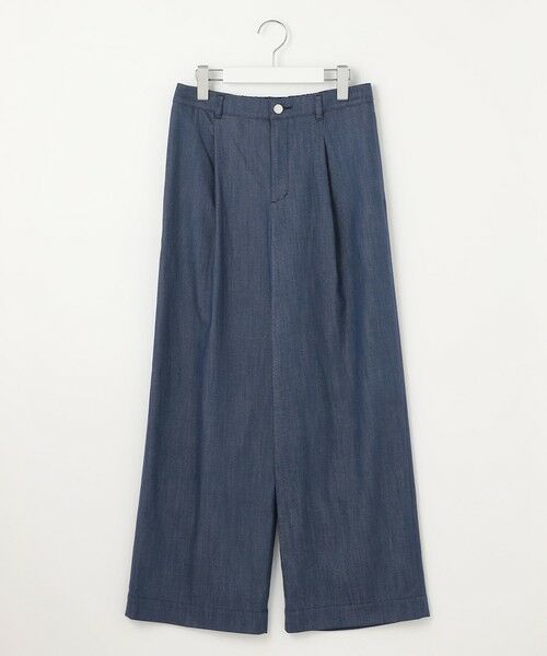 L size ONWARD(大きいサイズ) / エルサイズオンワード その他パンツ | 【洗える】セルロースシャンブレー ワイド パンツ | 詳細5