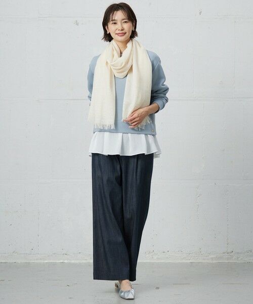 L size ONWARD(大きいサイズ) / エルサイズオンワード その他パンツ | 【洗える】セルロースシャンブレー ワイド パンツ | 詳細15