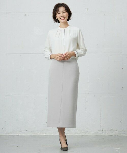 L size ONWARD(大きいサイズ) / エルサイズオンワード ミニ・ひざ丈スカート | 【洗える】ダンボールジャージー ナロー スカート | 詳細1