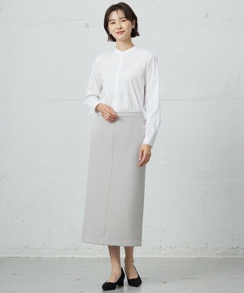 L size ONWARD(大きいサイズ) / エルサイズオンワード ミニ・ひざ丈スカート | 【洗える】ダンボールジャージー ナロー スカート | 詳細3