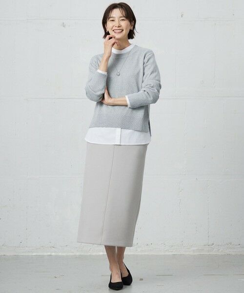 L size ONWARD(大きいサイズ) / エルサイズオンワード ミニ・ひざ丈スカート | 【洗える】ダンボールジャージー ナロー スカート | 詳細4