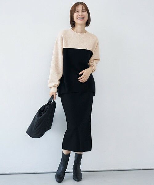 L size ONWARD(大きいサイズ) / エルサイズオンワード ミニ・ひざ丈スカート | 【カタログ掲載・セットアップ対応・洗える】スムージーニット スカート | 詳細5