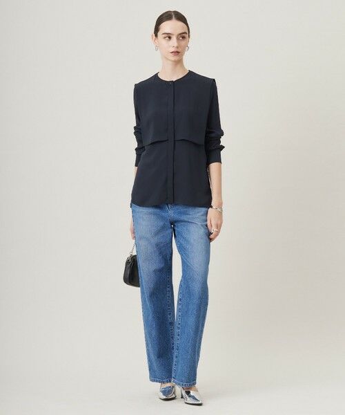 L size ONWARD(大きいサイズ) / エルサイズオンワード シャツ・ブラウス | 【UVケア・速乾・接触冷感・洗える】BackSatinAmunzen デザインブラウス | 詳細1