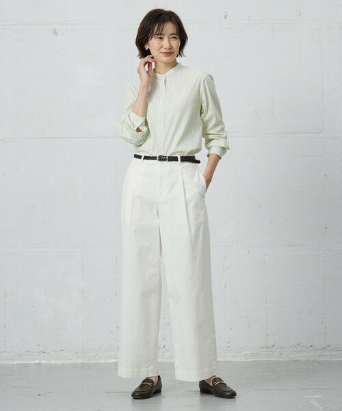 L size ONWARD(大きいサイズ) / エルサイズオンワード シャツ・ブラウス | 【洗える】BEZ VEGA バンドカラー ブラウス | 詳細5