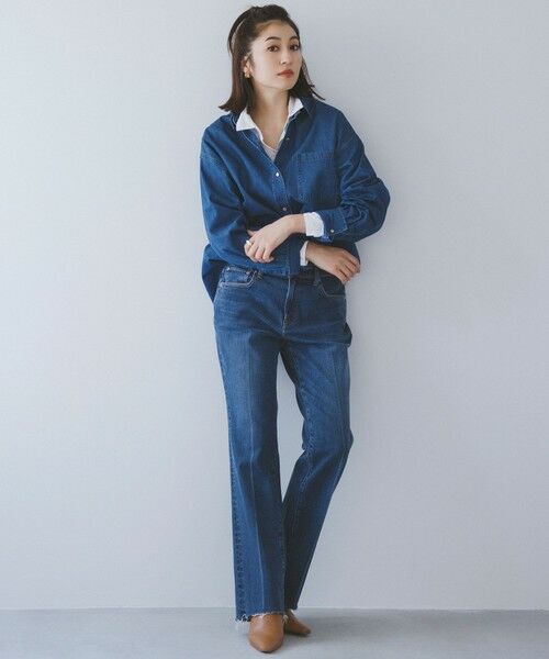 L size ONWARD(大きいサイズ) / エルサイズオンワード シャツ・ブラウス | 【洗える】ライトダンガリー 2WAY シャツ | 詳細18