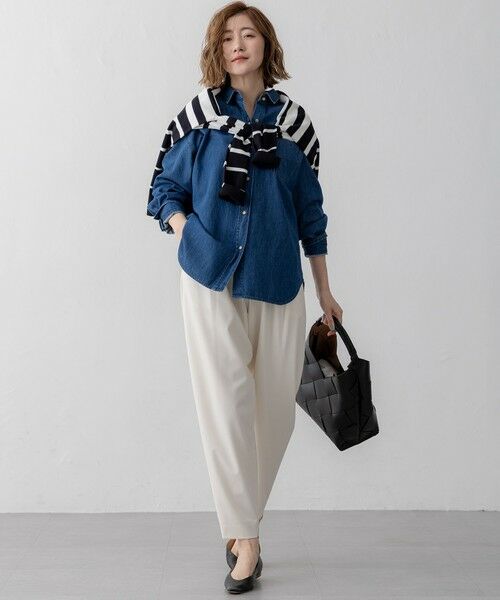 L size ONWARD(大きいサイズ) / エルサイズオンワード シャツ・ブラウス | 【洗える】ライトダンガリー 2WAY シャツ | 詳細23