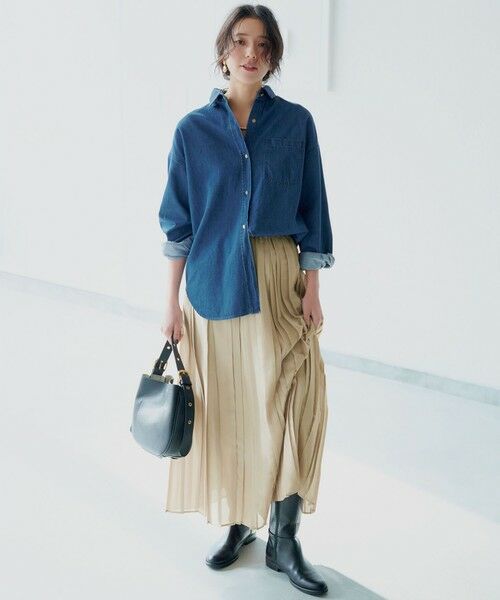 L size ONWARD(大きいサイズ) / エルサイズオンワード シャツ・ブラウス | 【洗える】ライトダンガリー 2WAY シャツ | 詳細17