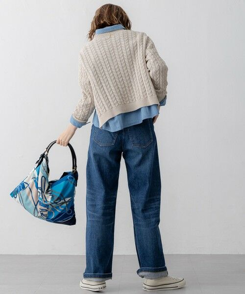 L size ONWARD(大きいサイズ) / エルサイズオンワード シャツ・ブラウス | 【Oggi3月号掲載/洗える】ライトダンガリー クロップド ボリュームスリーブ シャツ | 詳細10