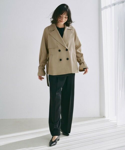 L size ONWARD(大きいサイズ) / エルサイズオンワード トレンチコート | トリアセコットンギャバジン ショートトレンチコート | 詳細1