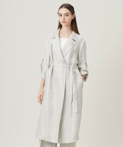 L size ONWARD(大きいサイズ) / エルサイズオンワード テーラードジャケット | 【日本製】トリアセリネンシャイニーツイル ロングジャケット