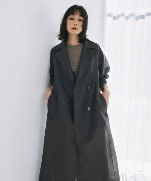 L size ONWARD(大きいサイズ) / エルサイズオンワード トレンチコート | シアーフォルムオーガン トレンチコート | 詳細1