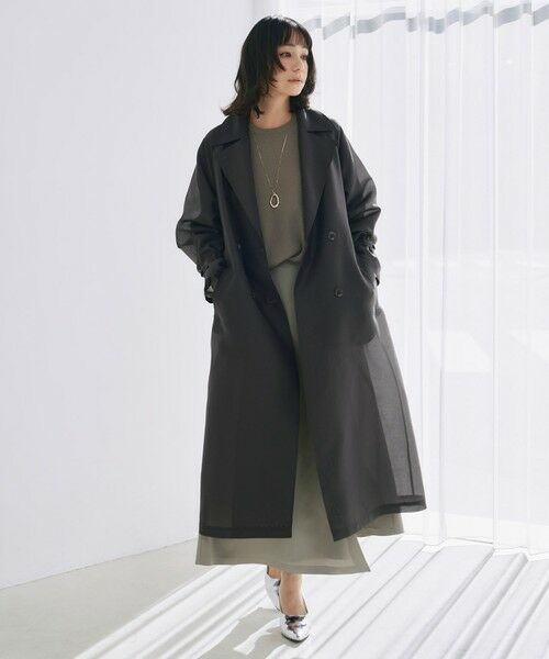 L size ONWARD(大きいサイズ) / エルサイズオンワード トレンチコート | シアーフォルムオーガン トレンチコート | 詳細2