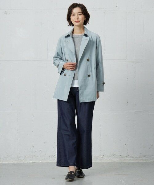 L size ONWARD(大きいサイズ) / エルサイズオンワード トレンチコート | 【洗える・撥水】ポリアーティローザ ダブル トレンチコート | 詳細2