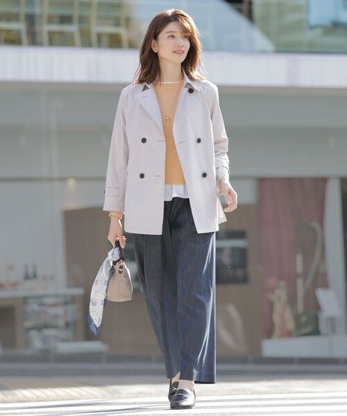 L size ONWARD(大きいサイズ) / エルサイズオンワード トレンチコート | 【洗える・撥水】ポリアーティローザ ダブル トレンチコート | 詳細6