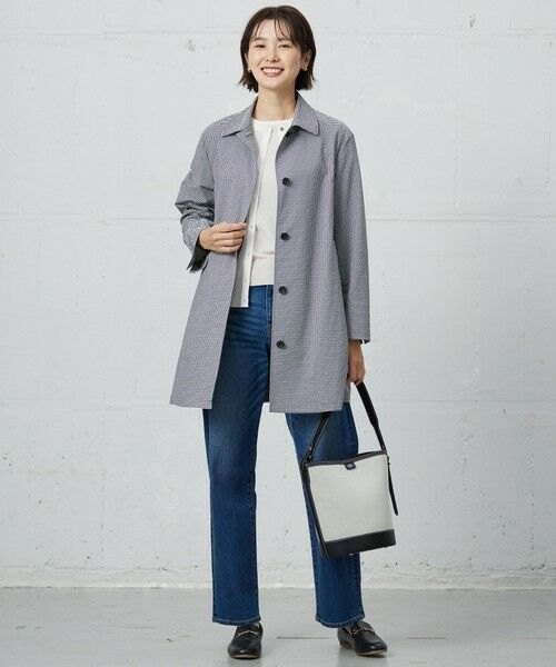 L size ONWARD(大きいサイズ) / エルサイズオンワード トレンチコート | 【洗える】Lightストレッチギンガム シングル トレンチコート | 詳細1