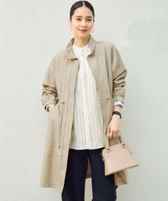 L size ONWARD(大きいサイズ) / エルサイズオンワード その他アウター | 【撥水加工・洗える】コットンナイロンタッサーライナー付きスタンドカラー コート