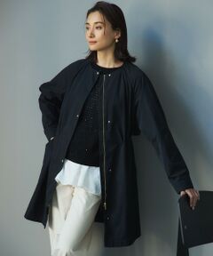 L size ONWARD(大きいサイズ) / エルサイズオンワード その他アウター | 【撥水加工】ライトツイル ノーカラーコート