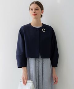 L size ONWARD(大きいサイズ) / エルサイズオンワード ノーカラージャケット | 【APPLAUDIR】トリアセシャンタン ジャケット