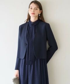 L size ONWARD(大きいサイズ) / エルサイズオンワード ノーカラージャケット | 【APPLAUDIR】クリアジョーゼット 3WAYコンパクトジャケット