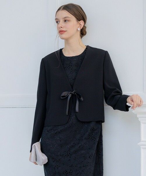 L size ONWARD(大きいサイズ) / エルサイズオンワード ノーカラージャケット | 【APPLAUDIR】クリアジョーゼット 3WAYコンパクトジャケット | 詳細12