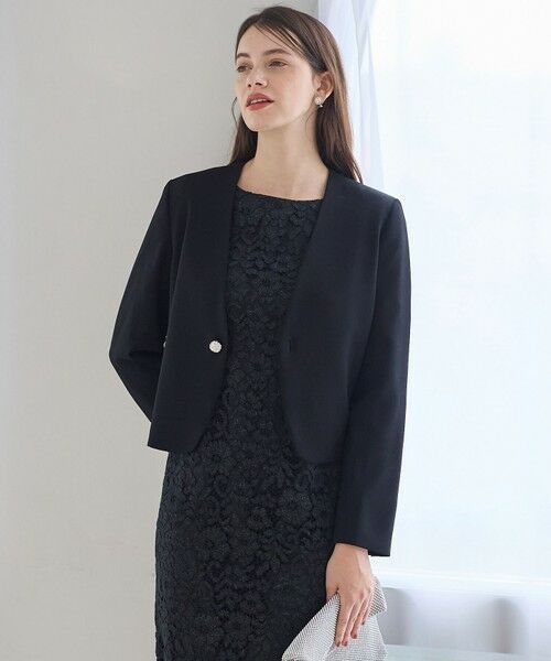 L size ONWARD(大きいサイズ) / エルサイズオンワード ノーカラージャケット | 【APPLAUDIR】クリアジョーゼット 3WAYコンパクトジャケット | 詳細2