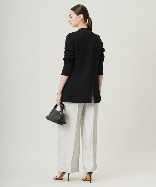 L size ONWARD(大きいサイズ) / エルサイズオンワード ノーカラージャケット | 【洗える】シンセティックミラノリブ ニットジャケット | 詳細4