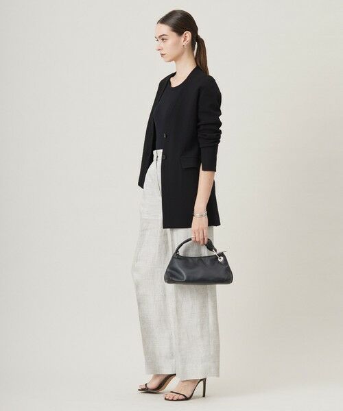 L size ONWARD(大きいサイズ) / エルサイズオンワード ノーカラージャケット | 【洗える】シンセティックミラノリブ ニットジャケット | 詳細3