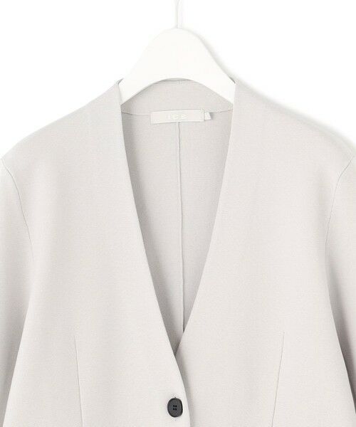 L size ONWARD(大きいサイズ) / エルサイズオンワード ノーカラージャケット | 【洗える】シンセティックミラノリブ ニットジャケット | 詳細15