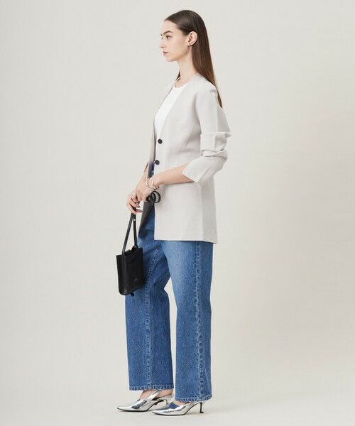 L size ONWARD(大きいサイズ) / エルサイズオンワード ノーカラージャケット | 【洗える】シンセティックミラノリブ ニットジャケット | 詳細11