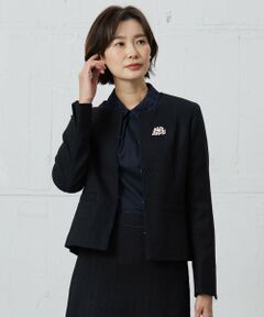 L size ONWARD(大きいサイズ) / エルサイズオンワード ノーカラージャケット | 【セットアップ対応】Light Tweed ノーカラー ジャケット