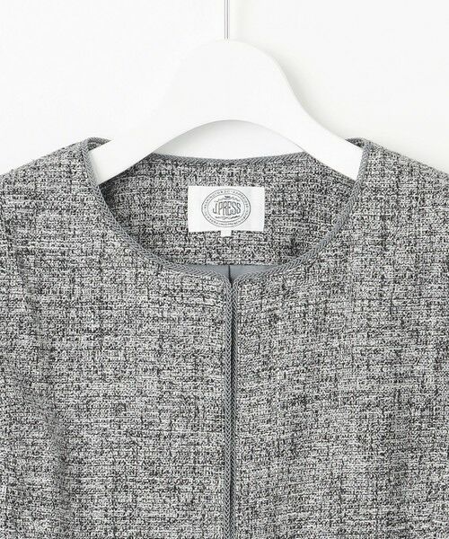 L size ONWARD(大きいサイズ) / エルサイズオンワード ノーカラージャケット | 【セットアップ対応】Light Tweed ノーカラー ジャケット | 詳細6