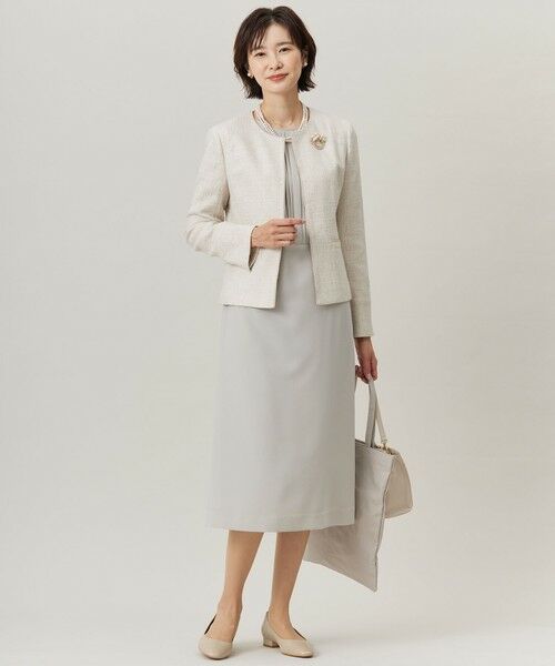 L size ONWARD(大きいサイズ) / エルサイズオンワード ノーカラージャケット | 【セットアップ対応】Light Tweed ノーカラー ジャケット | 詳細16