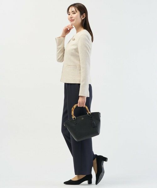 L size ONWARD(大きいサイズ) / エルサイズオンワード ノーカラージャケット | 【セットアップ対応】Light Tweed ノーカラー ジャケット | 詳細12