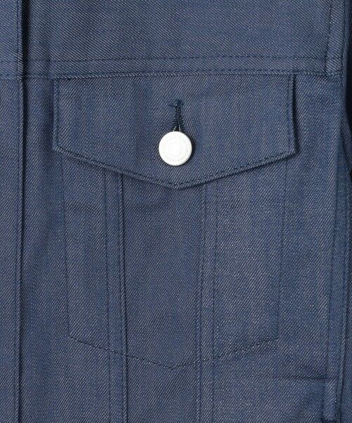 L size ONWARD(大きいサイズ) / エルサイズオンワード Gジャン・デニムジャケット | 【洗える】セルロースシャンブレー ノーカラー デニム ジャケット | 詳細6