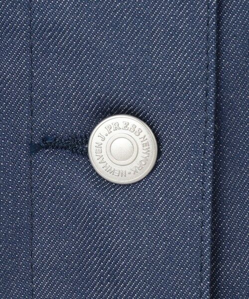 L size ONWARD(大きいサイズ) / エルサイズオンワード Gジャン・デニムジャケット | 【洗える】セルロースシャンブレー ノーカラー デニム ジャケット | 詳細10