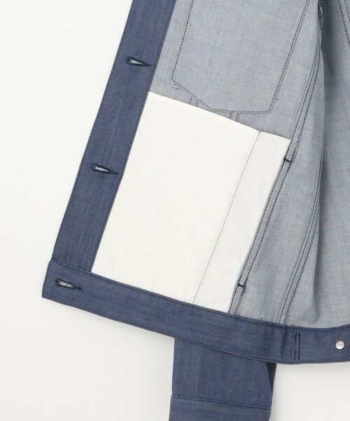 L size ONWARD(大きいサイズ) / エルサイズオンワード Gジャン・デニムジャケット | 【洗える】セルロースシャンブレー ノーカラー デニム ジャケット | 詳細12