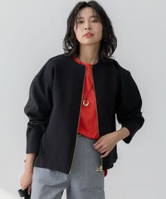 L size ONWARD(大きいサイズ) / エルサイズオンワード その他アウター | 【洗える】コットンエアー ギャザー ライトアウター