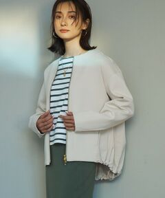 L size ONWARD(大きいサイズ) / エルサイズオンワード その他アウター | 【洗える】コットンエアー ギャザー ライトアウター