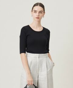 L size ONWARD(大きいサイズ) / エルサイズオンワード カットソー | 【洗える】4×2リブ プルオーバー