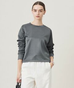 L size ONWARD(大きいサイズ) / エルサイズオンワード カットソー | 【洗える】サテンボンディング クルーネックプルオーバー