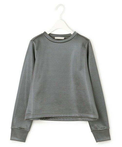 L size ONWARD(大きいサイズ) / エルサイズオンワード カットソー | 【洗える】サテンボンディング クルーネックプルオーバー | 詳細5