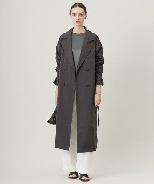 L size ONWARD(大きいサイズ) / エルサイズオンワード カットソー | 【洗える】サテンボンディング クルーネックプルオーバー | 詳細4