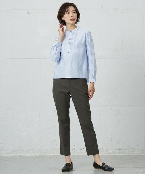 L size ONWARD(大きいサイズ) / エルサイズオンワード カットソー | ストライプジャージー ピンタック カットソー | 詳細14