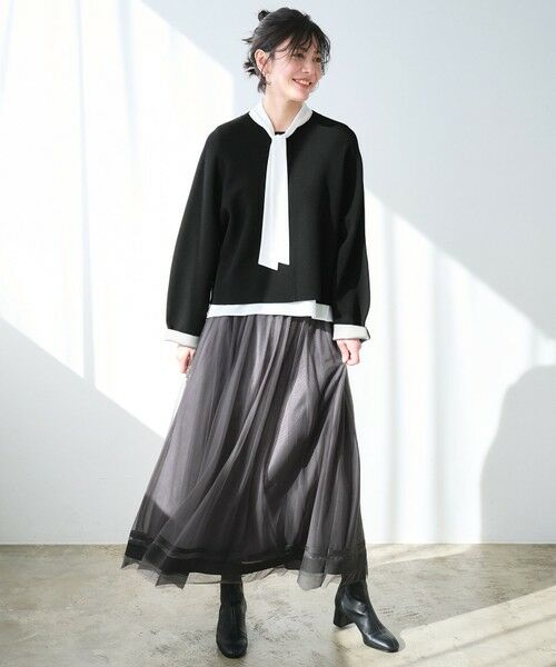 L size ONWARD(大きいサイズ) / エルサイズオンワード シャツ・ブラウス | 【洗える】アムンゼンジャージー ブラウス | 詳細3