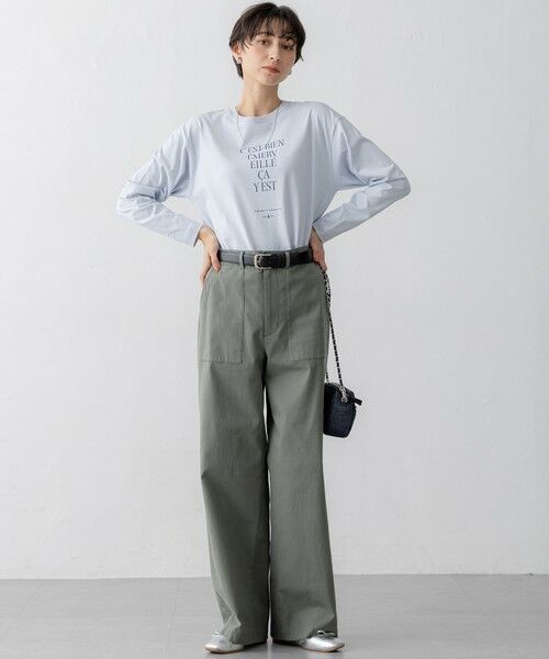 L size ONWARD(大きいサイズ) / エルサイズオンワード カットソー | 【洗える】レタープリント ロンTEE | 詳細8