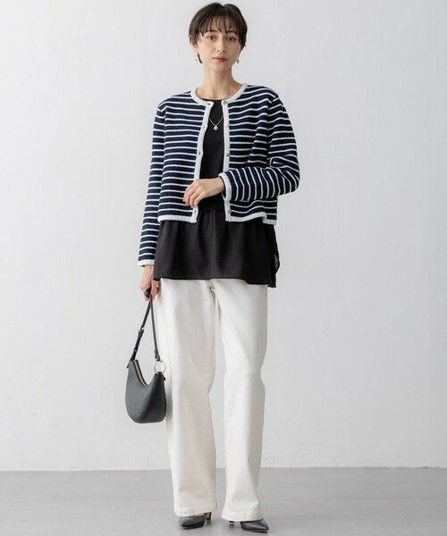 L size ONWARD(大きいサイズ) / エルサイズオンワード カットソー | 【洗える】シアータフタ コンビ カットソー | 詳細12