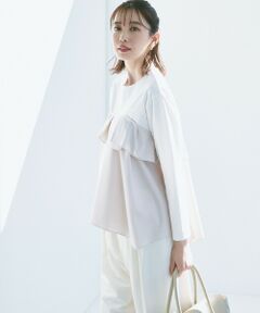 L size ONWARD(大きいサイズ) / エルサイズオンワード カットソー | 【洗える】ライトクロスビスチェコンビ ジャージー カットソー