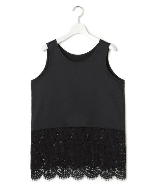 L size ONWARD(大きいサイズ) / エルサイズオンワード タンクトップ | 【洗える】レースコンビストレッチ マットサテン インナー タンクトップ | 詳細16